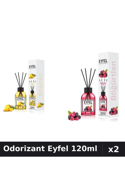 Eyfel Set 2 Odorizant Cameră Betișoare 120ml - Ananas, Fructe Pădure