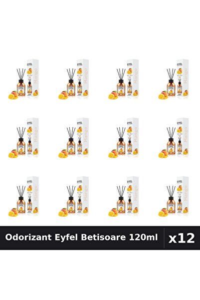 Eyfel Pachet 12 Odorizant Camera Betisoare Mango - 120ml Parfum Intens