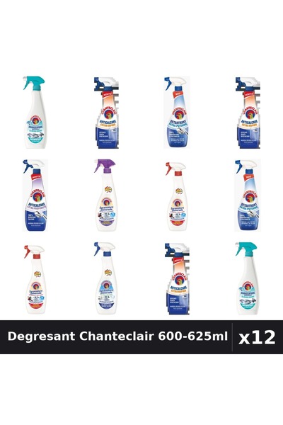 Chanteclair Set 12 Degresant Universal 600-625ml - 7 Arome, Anticalcar, Detar...