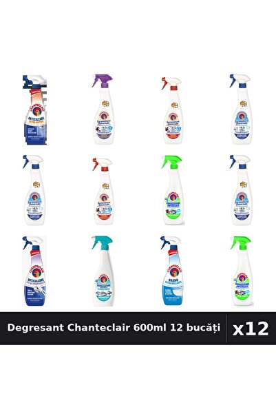 Chanteclair Set 12 Degresant Universal 600ml-625ml - 8 Arome Asortate, Bicarb...