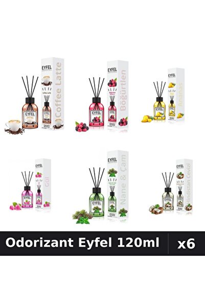 Eyfel Set 6 Odorizante Camera Betisoare - 6 Arome Asortate, 120ml Parfum
