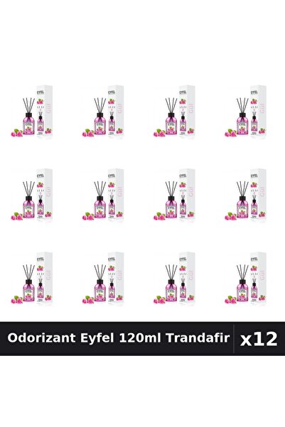 Eyfel Set 12 Odorizant Camera Betisoare Trandafir - 120ml Parfum Intens
