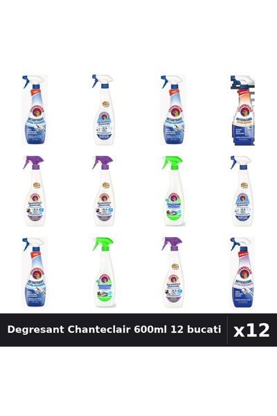 Chanteclair Set 12 Degresant Universal 600-625ml - Bicarbonat, Lămâie, Mosc Alb