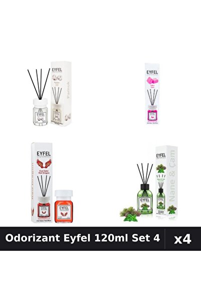 Eyfel Set 4 Odorizant Camera Betisoare 120ml - Bumbac, Bubble Gum, Red Dragon...