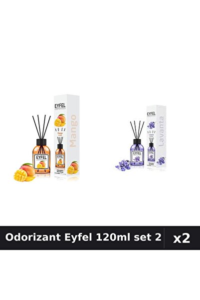 Eyfel Set 2 Odorizante Camera Betisoare 120ml - Mango, Lavanda - Parfum Intens