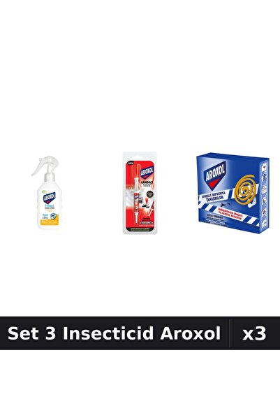 Aroxol Set 3 Produse Anti-Insecte - Loțiune Repelent Insecte Aroxol, Pastile/...