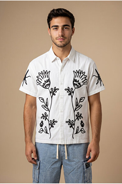 ETEN Front And Sleeve Placement Embroidery Half Sleeve Shirt