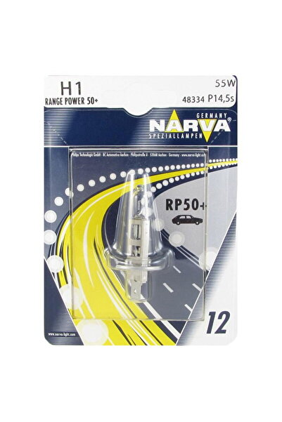 Narva Bec halogen H1, 12V, 55W - Putere cu +50% mai mare Blister x1 bucată