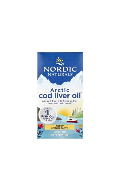Nordic Naturals Arctic Cod Liver Oil 750mg Omega-3 Lemon 180 Capsules -