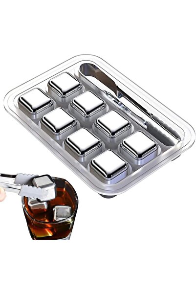 Arabest 8-Piece Stainless Steel Ice Cubes,Reusable Metal Chilling Rocks,Juice...