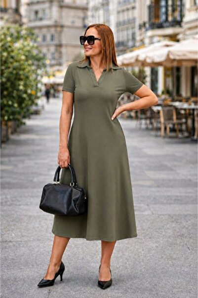 DRESSIFY WOMEN’S FASHION Γυναικείο κοντομάνικο φόρεμα με λαιμόκοψη V Midi Vis...
