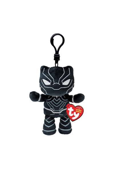 TY Beanie Babies Black Panther Χνουδωτό Μπρελόκ Μαύρο 8.5εκ