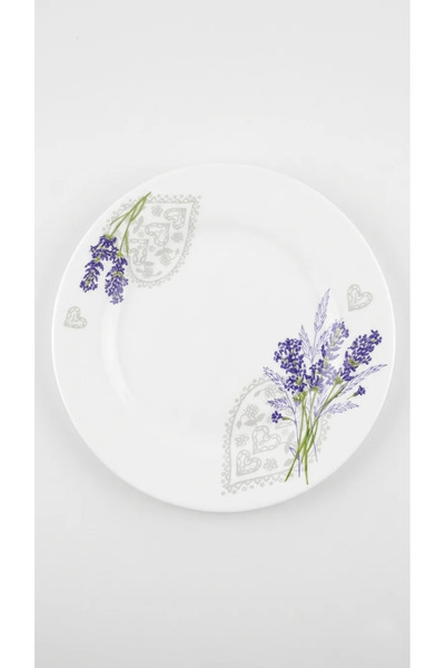 OEM Top Bottom Set of 6 Lavender Plates in White Opal, 23 cm