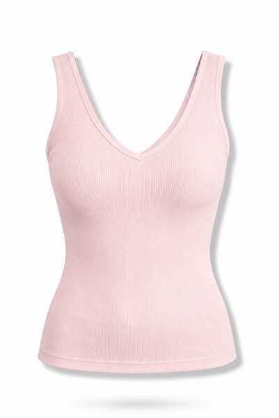 5in1Canpolat Pembe Çift V Yaka Atlet 17696