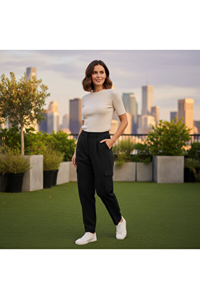 Genaric ET VOUS Women's Black Cargo Trousers Size 18