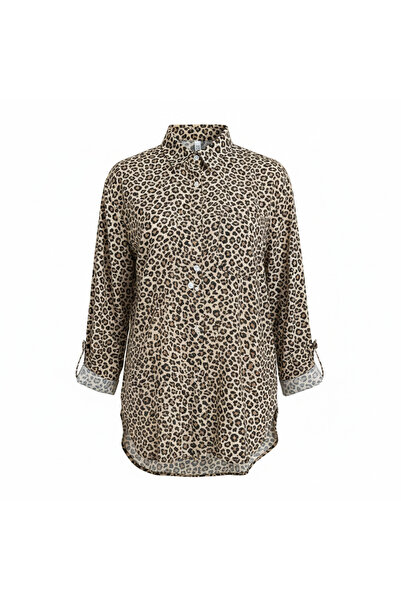 Anko Women's Leopard Print Swim Cover-Up Shirt Size 10-12