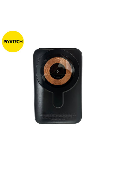 PİYATECH 10000 mAh MagSafe Kablosuz Hızlı Şarj Cihazı Kendinden Kablolu Power...