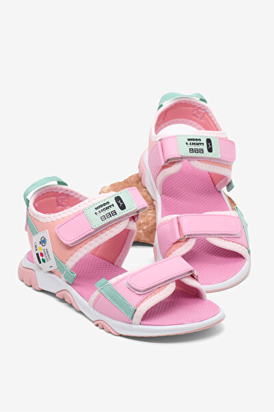 Tonny Black Çocuk Unisex Pembe Su Yeşili Rahat Kalıp Kaymaz Taban Çift Cırtlı...