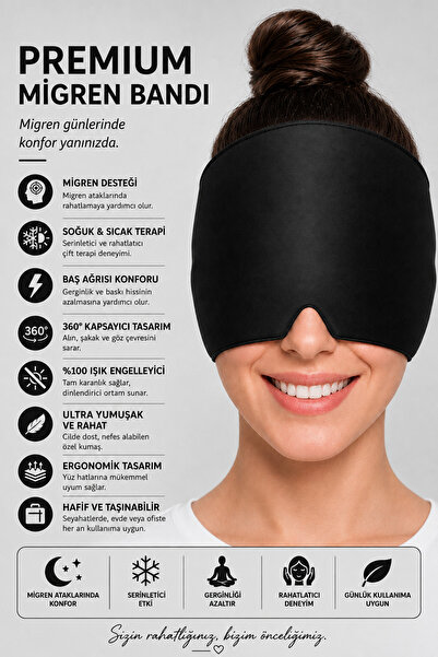 SEVENHILLSTURKEY Premium Mıgren Bandı Soğuk Sıcak Kompres Başlığı, Baş Ağrısı...