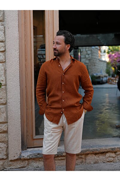 PAREZ Regular Fit Linen Shirt