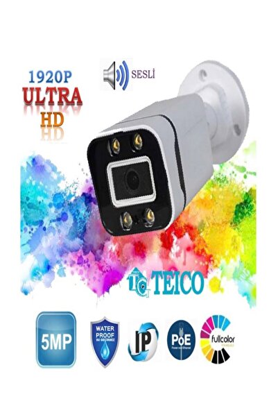 5 MP IP PoE Sesli Bullet Güvenlik Kamerası Teico-3545