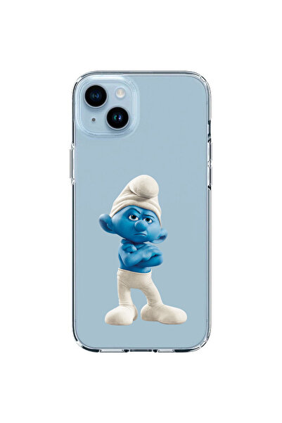 OEM Husa compatibila cu Apple iPhone 14 Silicon Transparenta Model Smurf