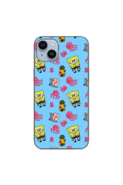 OEM Husa compatibila cu Apple iPhone 15 Plus Silicon Gel Tpu Model Spongebob ...
