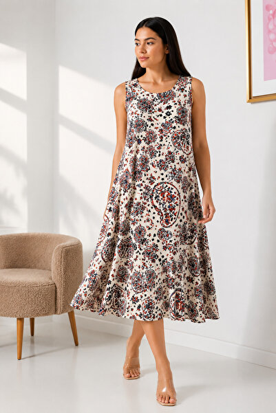 LİKAPA Summer Strap Viscose Dress 2691