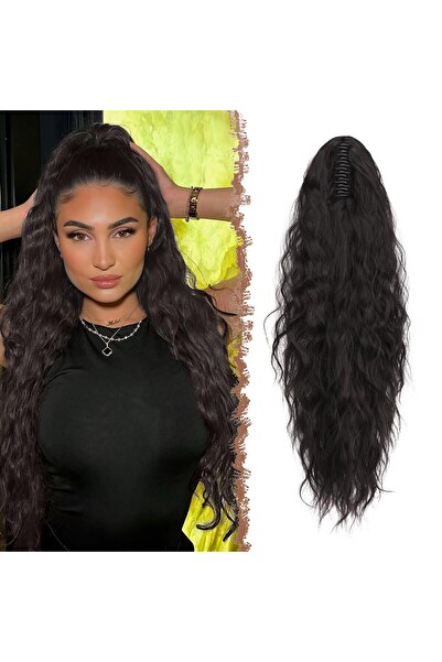 Feshfen Claw Clip Ponytail Extensions - Long Pony Tail Hair Piece Wavy Curly ...
