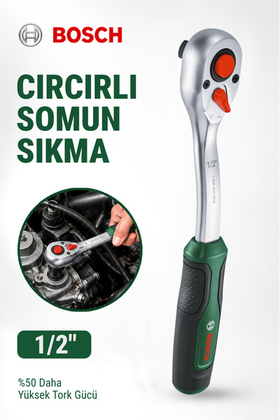 Bosch 1600A0317V 1/2 Cırcırlı Somun Sıkma Profesyonel Dayanıklı Gövde Tasarım...