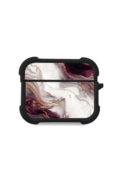 Sonique Θήκη Σιλικόνης Marble Series για AirPods Pro / Pro 2 Μπορντώ