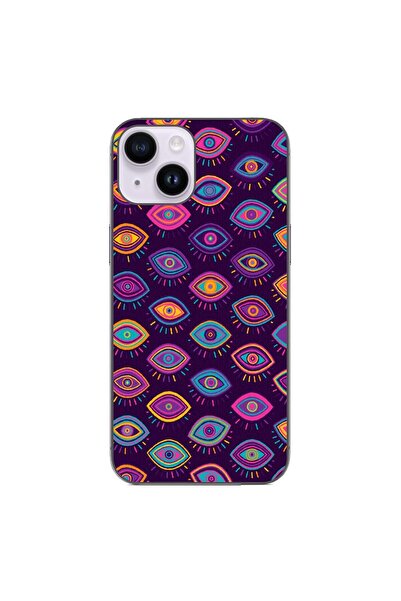 OEM Case compatible with Apple iPhone 14 Silicone Gel Tpu Tribal Eyes Pattern
