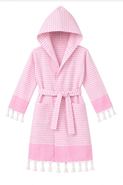 Elif Mira Hooded Children's Peshtemal Bathrobe 100% Cotton Beach, Pool, Bathr...