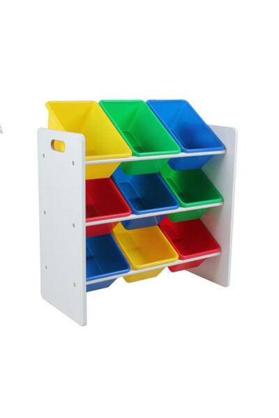 U-Grow Raft depozitare jucarii cu 9 cosuri multicolore,