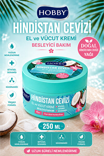 Hobby Hindistan Cevizi Besleyici El ve Vücut Bakım Kremi 250 ML