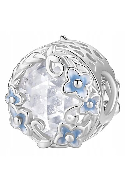 Larezo pandantiv, element decorativ, Model Piatra Si Flori Cristal Alb, Zirco...