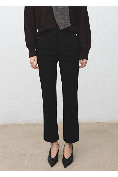 MANGO Woman Düz kesim kısa paçalı pantolon