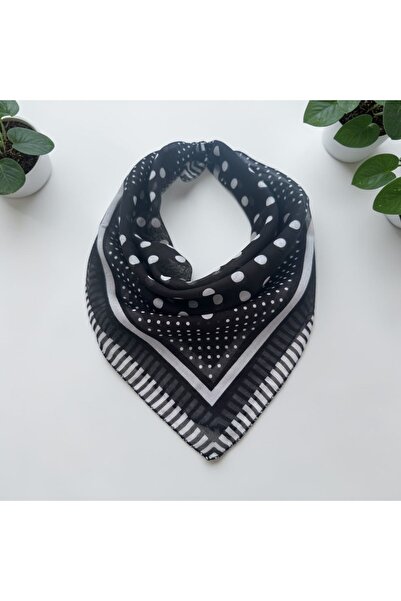 ALS Tasarım Dünyası White Color Polka Dot 100% Cotton Bandana