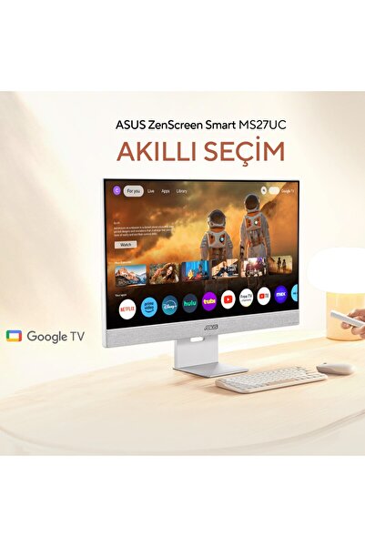 ASUS 27 inç 4K Akıllı Ekran Smart Monitör TV – Çerçevesiz IPS, USB-C Tek Kabl...