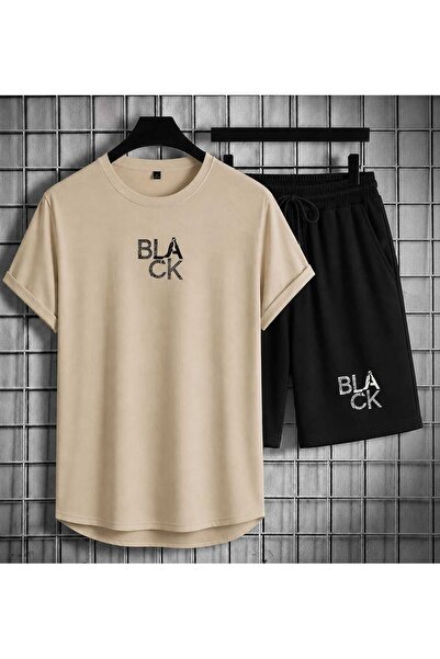YK WEAR T-Shirt Shorts Black Printed Men/Women