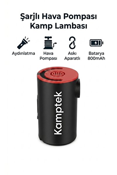 kamptek kamp teknolojisi Kamptek Şarjlı Mini Hava Pompası Ve Kamp Lambası 800...