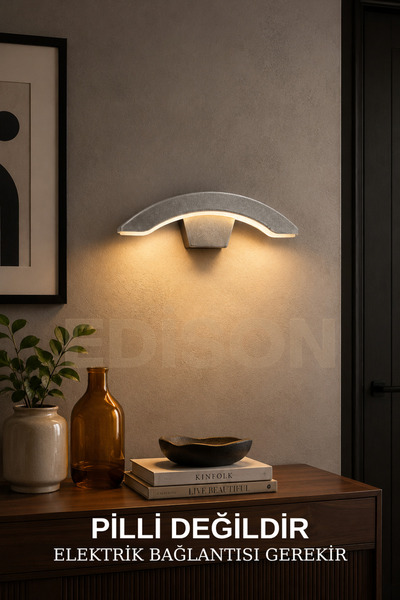 Edison Decorative Silver Half Moon Led Sconce Wall Lighting Modern Design Ind...