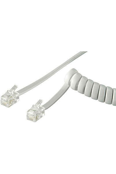 goobay Σπιράλ Καλώδιο Τηλεφώνου RJ10 4P4C 4μ Λευκό (68601)