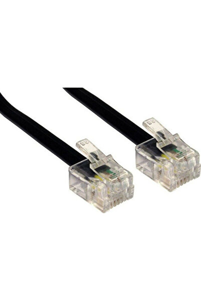 POWERTECH Επίπεδο Καλώδιο Τηλεφώνου RJ11 6P4C 20μ Μαύρο (CAB-T012)