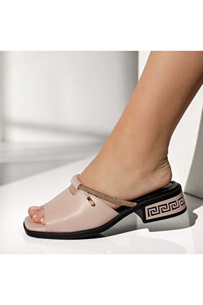 Modlet.ro Women's pink low-heeled casual mules ANA3