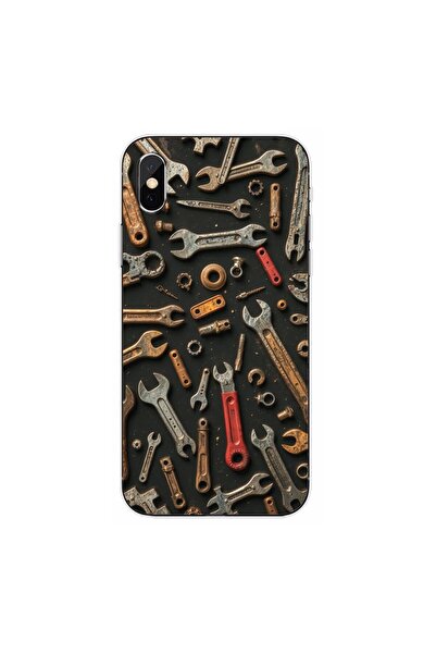 OEM Husa compatibila cu Apple iPhone X Silicon Gel Tpu Model Mechanic Tools P...