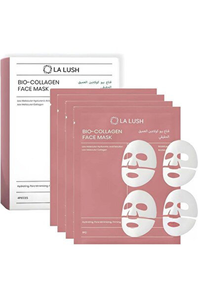 LA LUSH 4 Pcs Bio-Collagen Real Deep Mask, Hydrating Overnight Hydrogel Mask,...