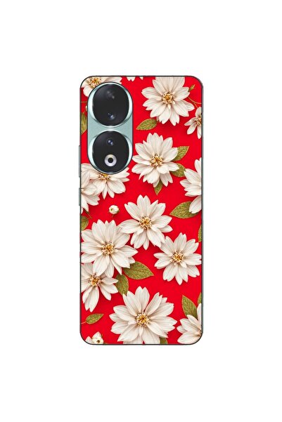 OEM Husa compatibila cu Honor 90 5G Silicon Gel Tpu Model White Flowers on Re...