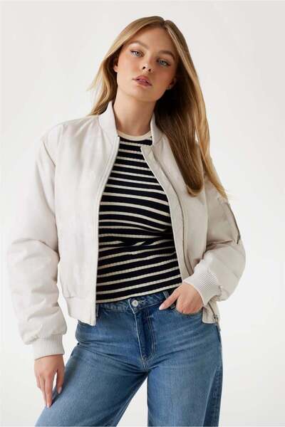 Guess Philomene Kadın Bomber Mont Taş Rengi