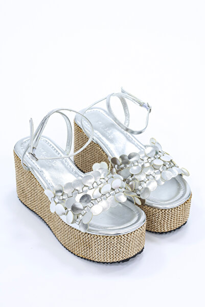 kajal ayakkabı Rs 18125 Ankle Strap Sandals with Sequin Detail